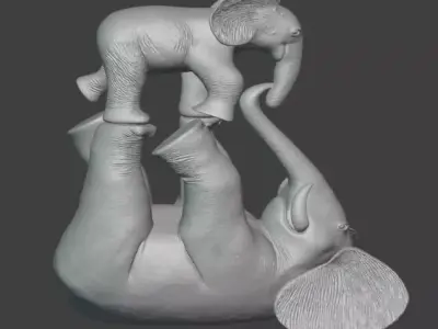 Modern Elephant Sculpture Home Decor 3D print model
