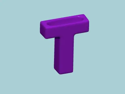 Vase T - Alphabet Vases Collection Letters - STL Printable 3D print model