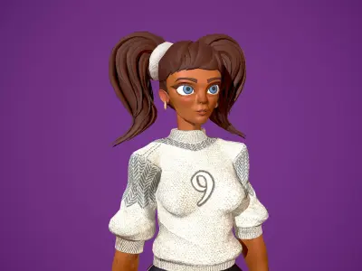 Basket girl  Low-poly 3D model