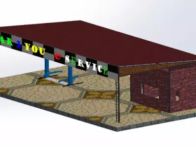 stucture  car shop 3D print model