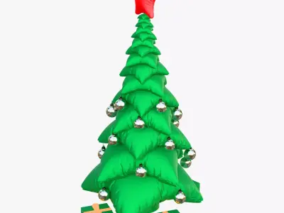 Christmas Pillow Tree with Gifts M1 3D model