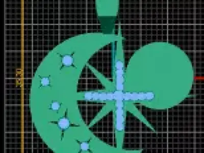 gold moon and star pendant  3d printable model  3D print model