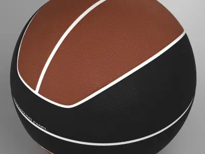 Basketball ball euro brown-black Low-poly 3D model