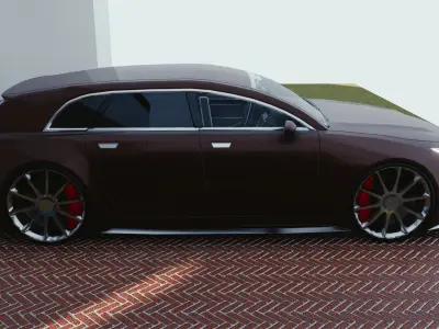 BLENDER EEVEE Brandless Small 4 door hatchback Low-poly 3D model