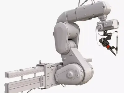 Industrial Robotic Arm with Linear Rail M1 3D model