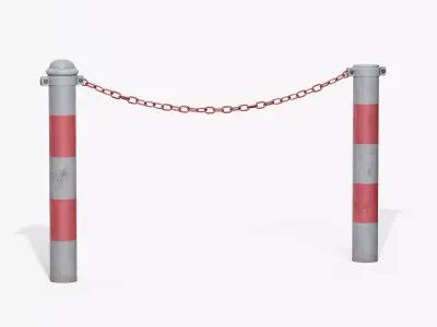 Chain Barrier C Low-poly 3D model