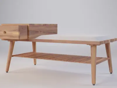 Sofa Stool With Shoe Rack 80x40x38 3D model