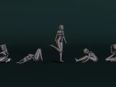Yoga Woman Set04 3D model