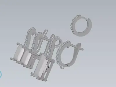 Earring clip pendant 3D print model