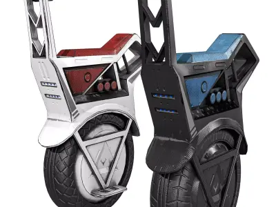 Sci Fi Electric Scooter Low-poly 3D model