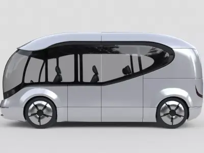 Panoramic Passenger EV Shuttle 3D model