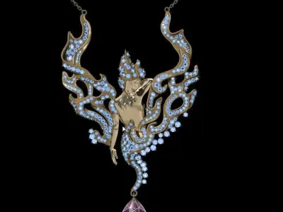 MAGERIT FIRE NECKLACE  3D print model