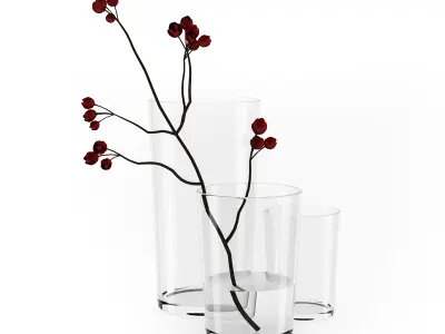 Flower in Vases 3D model