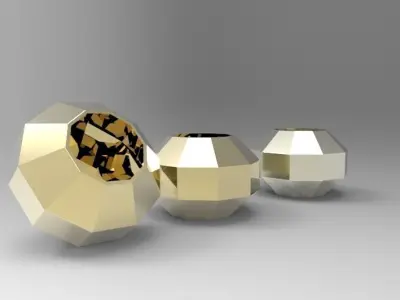 Luxury polygonal container  Low-poly 3D model