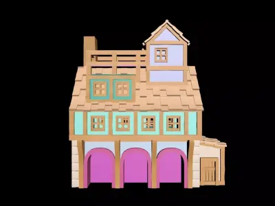 Medieval House 69 3D print model 3D model