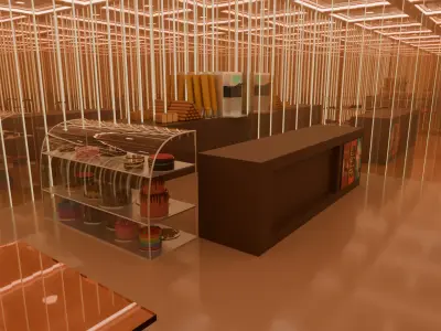 Realistic 3D Bakery Interior Scene 3D model