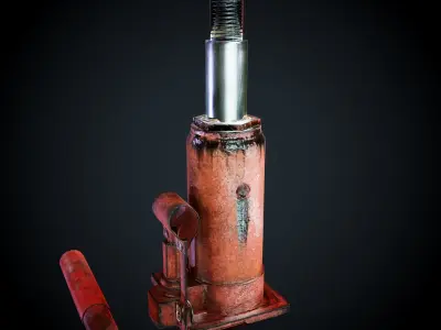 Hydraulic Jack PBR LowPoly Low-poly 3D model