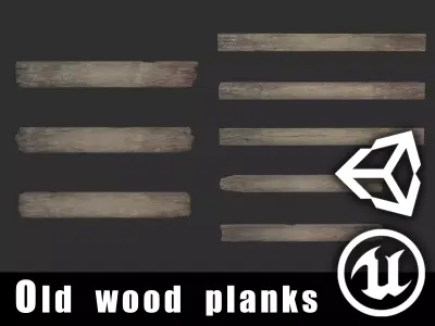 Old Wood Planks Combination for Unreal Engine and Unity 3D Low-poly 3D model