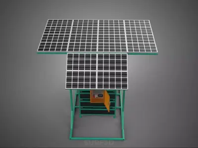 GENSET OFF GRID SOLAR PANEL POWER SYSTEM GENERATOR SET BATTERY 3D model