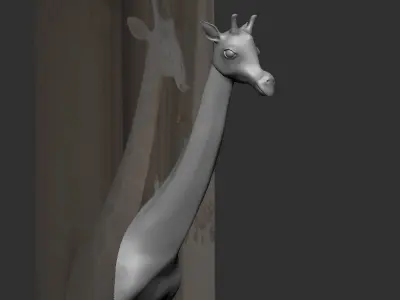 Giraffe bust lamp 3D model