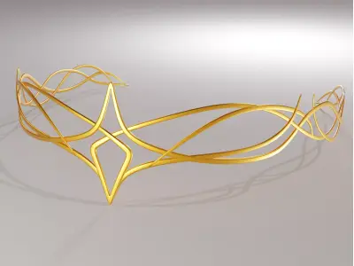 Diadem golden crown Free 3D model