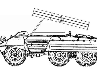 Brazilian Army M8 Greyhound Rocket Launcher Prototype Turret 3D 3D print model