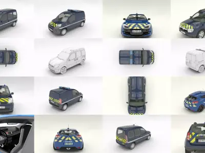 french gendarmerie vehicles 3D Model Pack