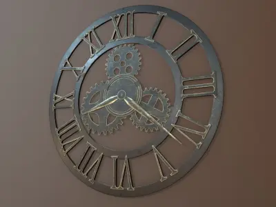 Brass and Iron Iron Wall Clock 3D model