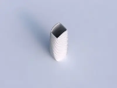 Vase arc rectangle with bent extruded lines 2 3D print model