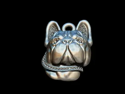 french bulldog pendant 3D print model