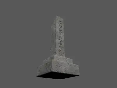 Cultural Grave Stone or Shrine Low-poly 3D model