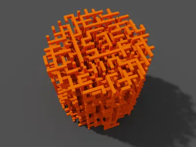 Cylindrical Voxel Maze 3D model