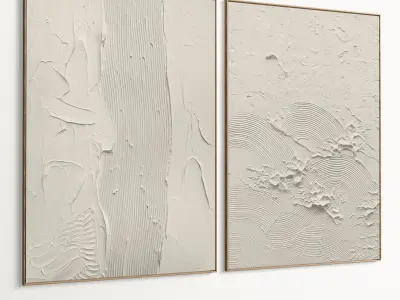 Plaster Two Photo Frame 536 Low-poly 3D model