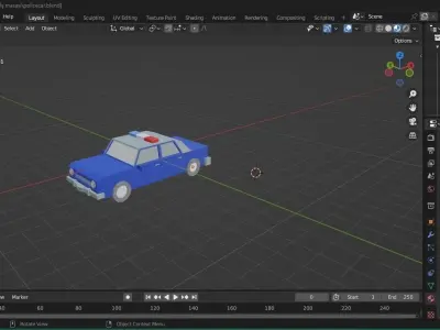 police car Free low-poly 3D model purchase