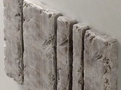 Slab stone wall n1 3D model