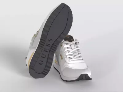 Los Angeles Kadlin Logo Detailed Retro Jogger Sneakers White  Low-poly 3D model