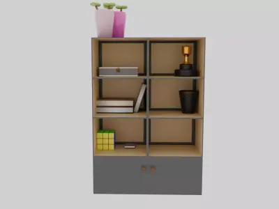 Modern Shelf 3D Model Free 3D model
