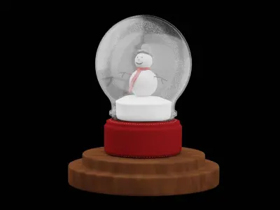 Christmas Snow Globe Low-poly 3D model