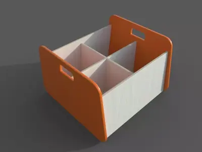 Double Storage Unit Orange Low-poly 3D model