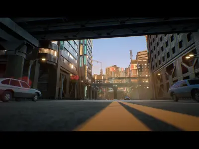 Urban City Kitbash Set - UE4 Low-poly 3D model