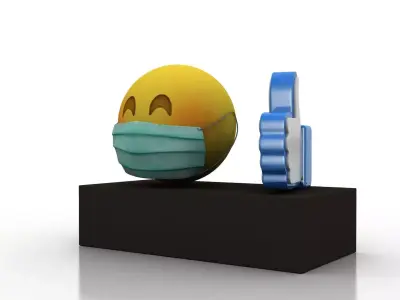 Coronavirus consequences Low-poly 3D model