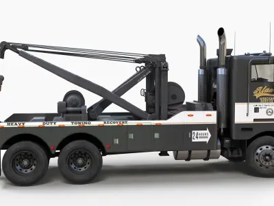 Peterbilt 362 Heavy Wrecker Low-poly 3D model