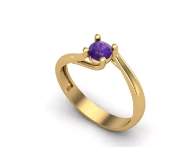 Womens Rings With Stone Ring Ready STL 3DM Models Rings women 3D print model 3