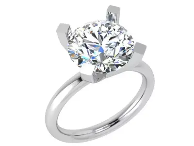 Round Diamond Solitaire Ring 3856 3D print model
