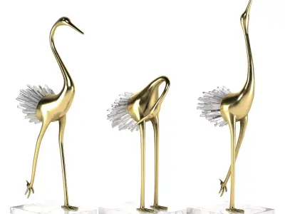 Flamingo Ornament Luxury Decor 3D model