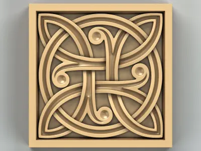 Square rosette 017 Celtic 3D model