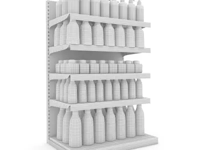 cosmetic product market stand 09 Low-poly 3D model