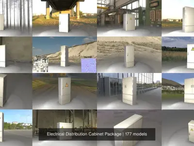 Electrical Distribution Cabinet Package 177 Parts 3D Model Collection