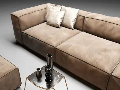 Sofa with decor 3D model