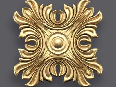 5 Flowers Ornamental Pack 4 3D model